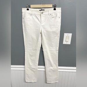 WHBM Skinny White Denim Capris